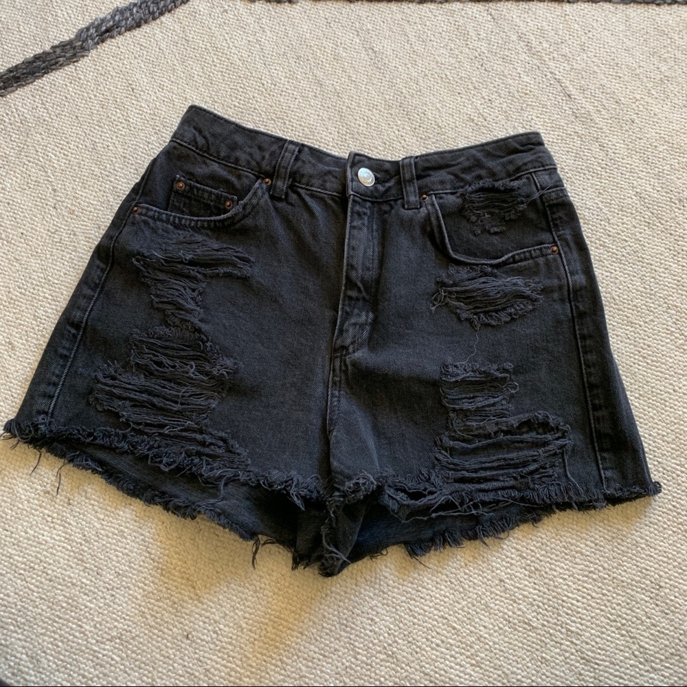 Topshop Ripped Mom High Waisted Shorts